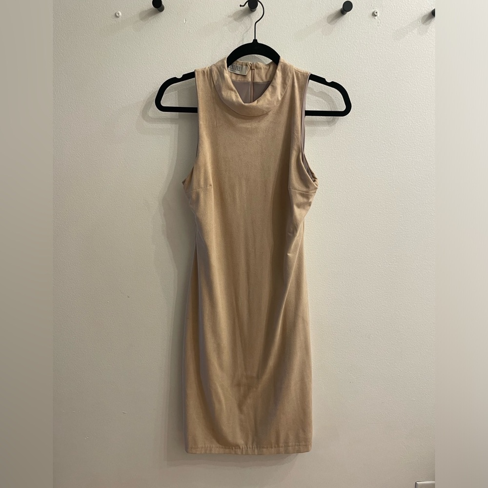 Suede midi dress